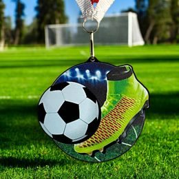 Rincon Colour Football Black Acrylic Medal