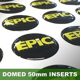 Acrylic Domed Printed 50mm Logo Insert Centres