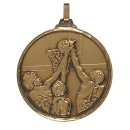 Diamond Edged Basketball Slam Dunk Bronze Medal