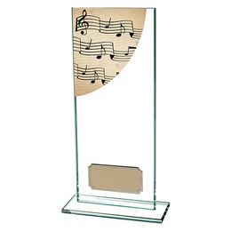 Colour Curve Jade Glass Music Trophy