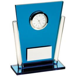 Blue Art Deco Glass Clock Award