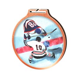 Habitat Ice Hockey Bronze Eco Friendly Wooden Medal