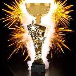 Triple Star Classic Cheerleader Gold Trophy Cup