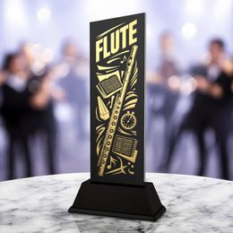 Shadowline Flute Music Trophy – Stainless Steel Award
