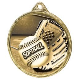 Softball Classic Texture 3D Print Gold Medal