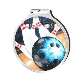 Habitat Tenpin Bowling Silver Eco Friendly Wooden Medal