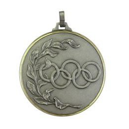 Diamond Edged Olympic Emblem Silver Medal