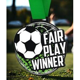 Giant Fair Play Black Acrylic Football Medal