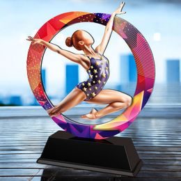 Onyx Stainless Steel Gymnastics Trophy