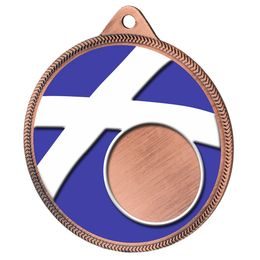 Scotland Flag Logo Insert Bronze 3D Printed Medal