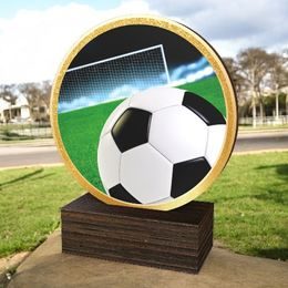 Holt Colour Football Real Wood Trophy