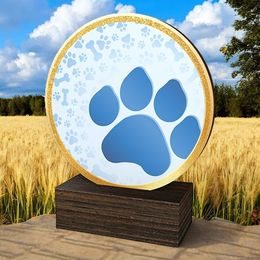 Holt Colour Dog Paw Real Wood Trophy
