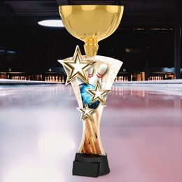 Triple Star Tenpin Bowling Gold Trophy Cup
