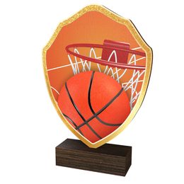 Arden Basketball Real Wood Shield Trophy
