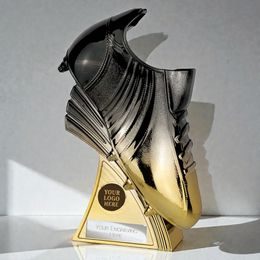 Power Boot Gold to Black Football Trophy