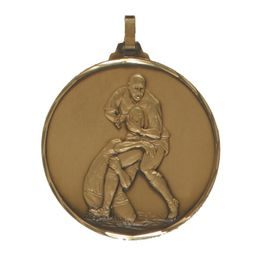 Diamond Edged Rugby Tackle Bronze Medal