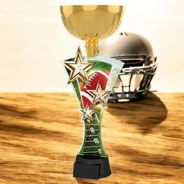 Triple Star Amercian Football Gold Trophy Cup