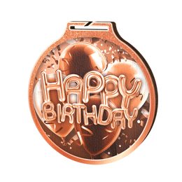 Habitat Classic Happy Birthday Bronze Eco Friendly Wooden Medal