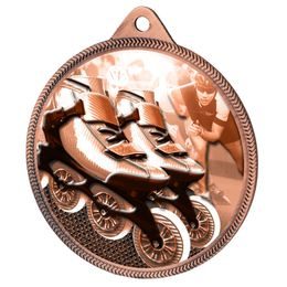 Inline Skating Classic Texture 3D Print Bronze Medal