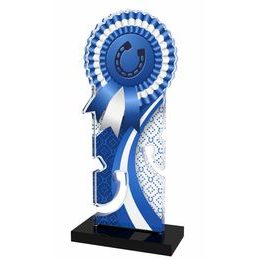 Pegasus Blue Horseshoe Rosette Trophy