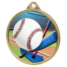 Baseball Homerun Colour Texture 3D Print Gold Medal