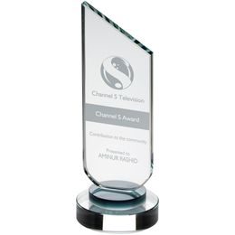 Mercury Clear & Black Crystal Award