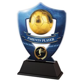 Blue Parents Player Football Shield Trophy