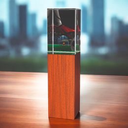 Lumina Football Boot Wood and Glass Award