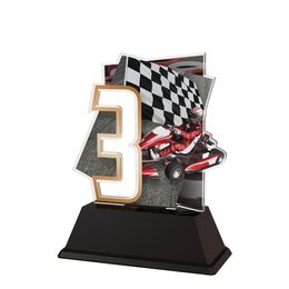 Race Car Number 3 Trophy