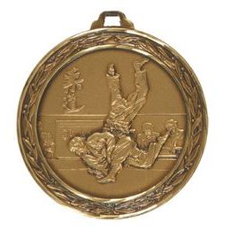 Diamond Edged Judo Sensei Large Bronze Medal