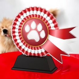 Marley Paw Print Red Rosette Award