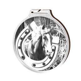 Habitat Classic Horseshoe Equestrian Silver Eco Friendly Wooden Medal