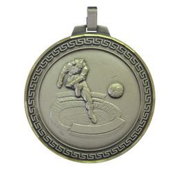 Diamond Edged Football Striker Large Silver Medal