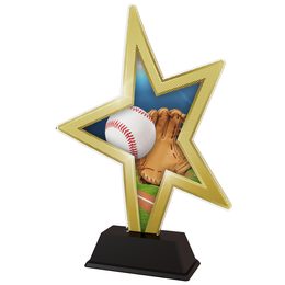 Gold Star Baseball Trophy