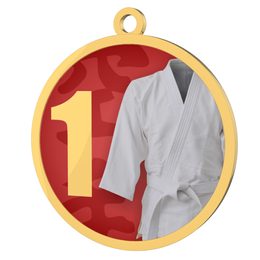 Martial Arts Red 1st Place Printed Gold Medal