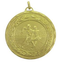 Diamond Edged Rugby Match Gold Medal