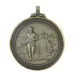 Diamond Edged Cross Country Running Large Silver Medal