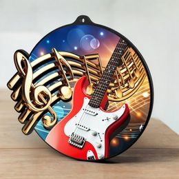 Rincon Colour Electric Guitar Black Acrylic Medal