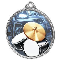 Drums Colour Texture 3D Print Silver Medal