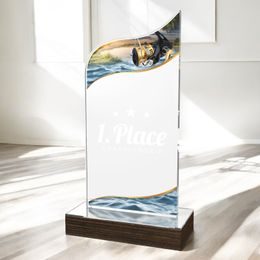 United Fishing Acrylic Wood Fusion Trophy