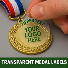 Transparent Medal Reverse Printed Logo Labels