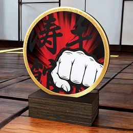 Holt Colour Martial Arts Fist Real Wood Trophy