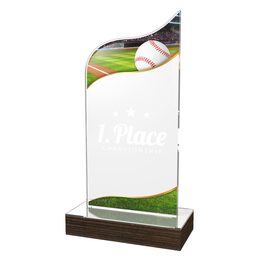 United Acrylic Wood Classic Baseball Trophy