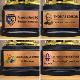 Custom Logo Printed Bronze Metal Trophy Plates
