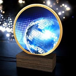 Holt Colour Disco Ball Real Wood Trophy