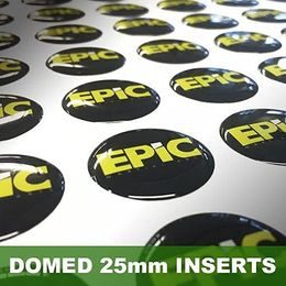 Acrylic Domed Printed 25mm Logo Insert Centres