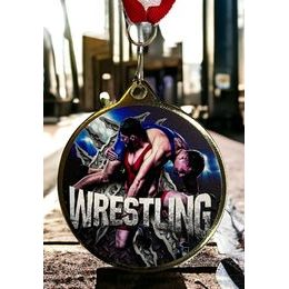Hercules Texture Print Wrestling Medal