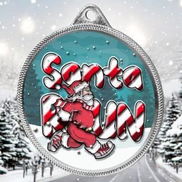 Chestnut Santa Run Texture Print Full Colour Medal