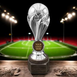 Maradona Silver Logo Insert Football Trophy