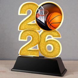 Basketball Year Trophy – Sports Award with Year Selection